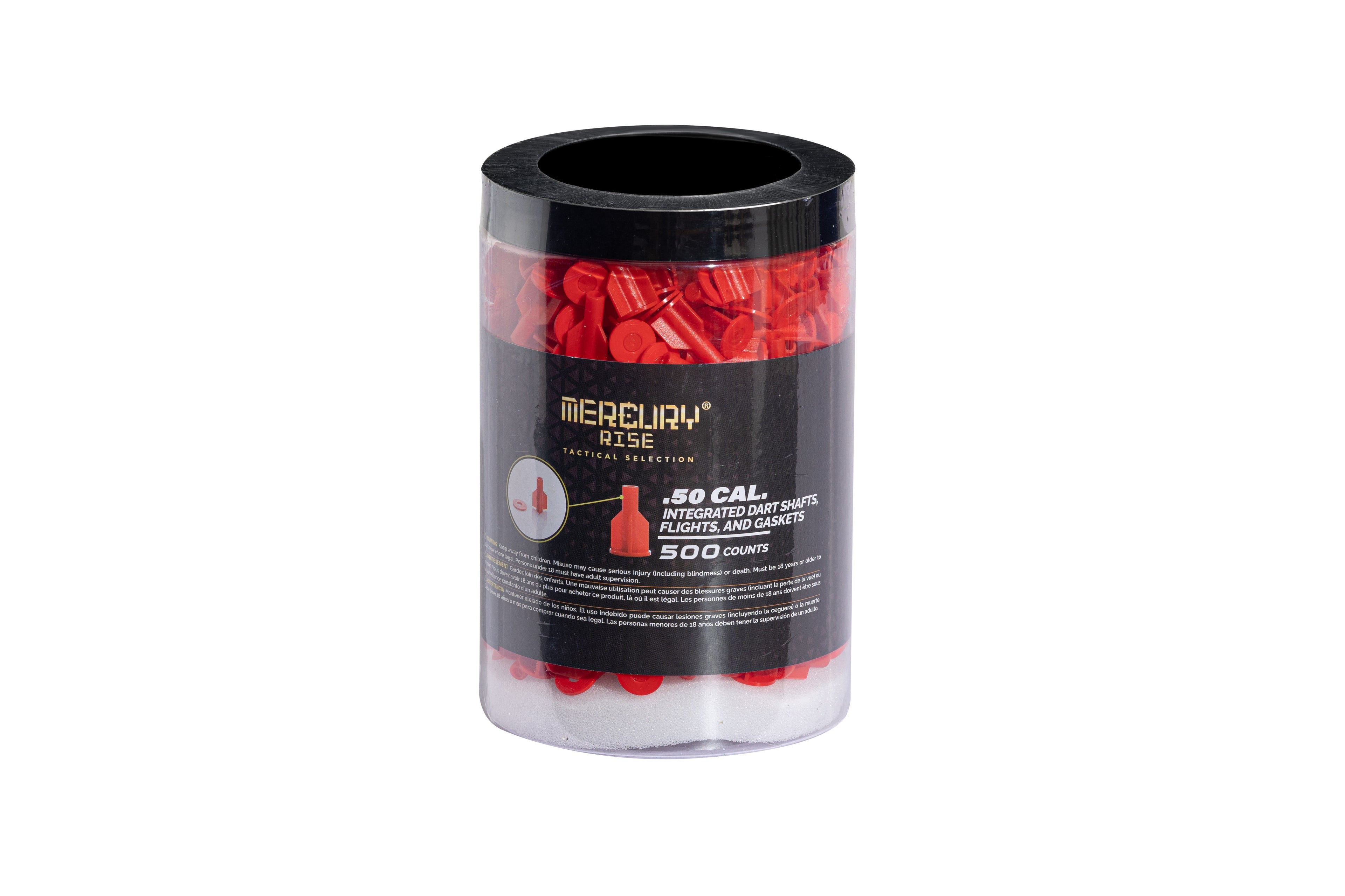 (Licensed Wholesaler) Mercury Rise Self Defense Integrated Dart Shaft and Flight and Gasket for Torpedo Revolver Pistol (500 Counts Per Jar)