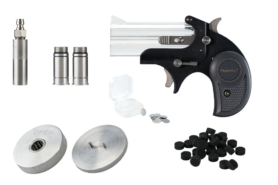 Mercury Rise PepperRay PCP Air Derringer .43/.50 Caliber All-Purpose Training Pistol Paintball Gun Marker Bundle