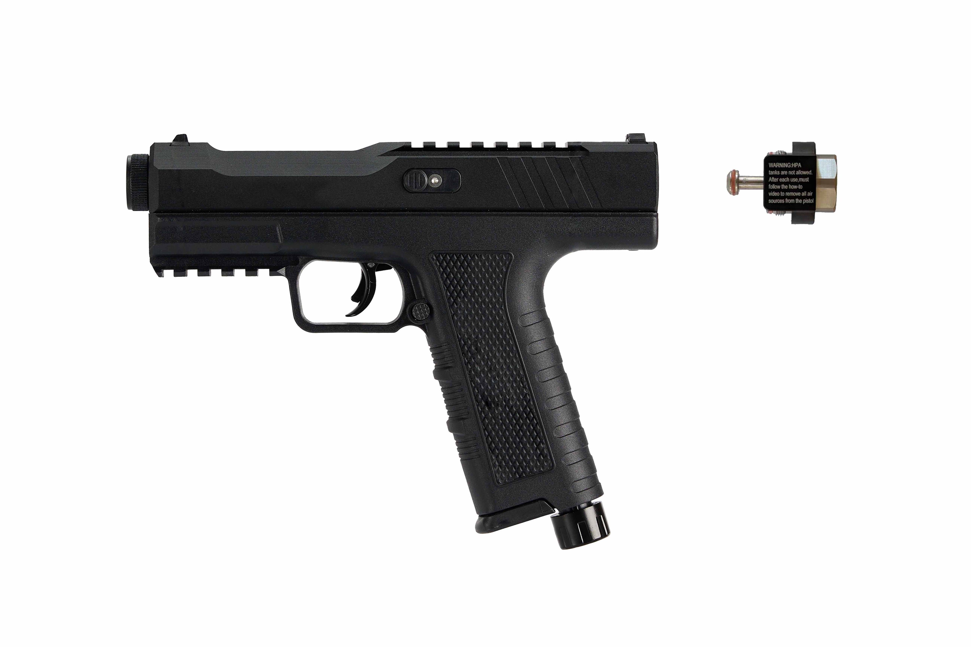 NXW Pistelle X-68 .68 Caliber Training Pistol Paintball Gun Marker 35-50 Joules with Upgraded Seals (2025 June New Release) & 50+ Joules Upgrade Rear Adapter (For 12 oz CO2 Paintball Tanks Only)