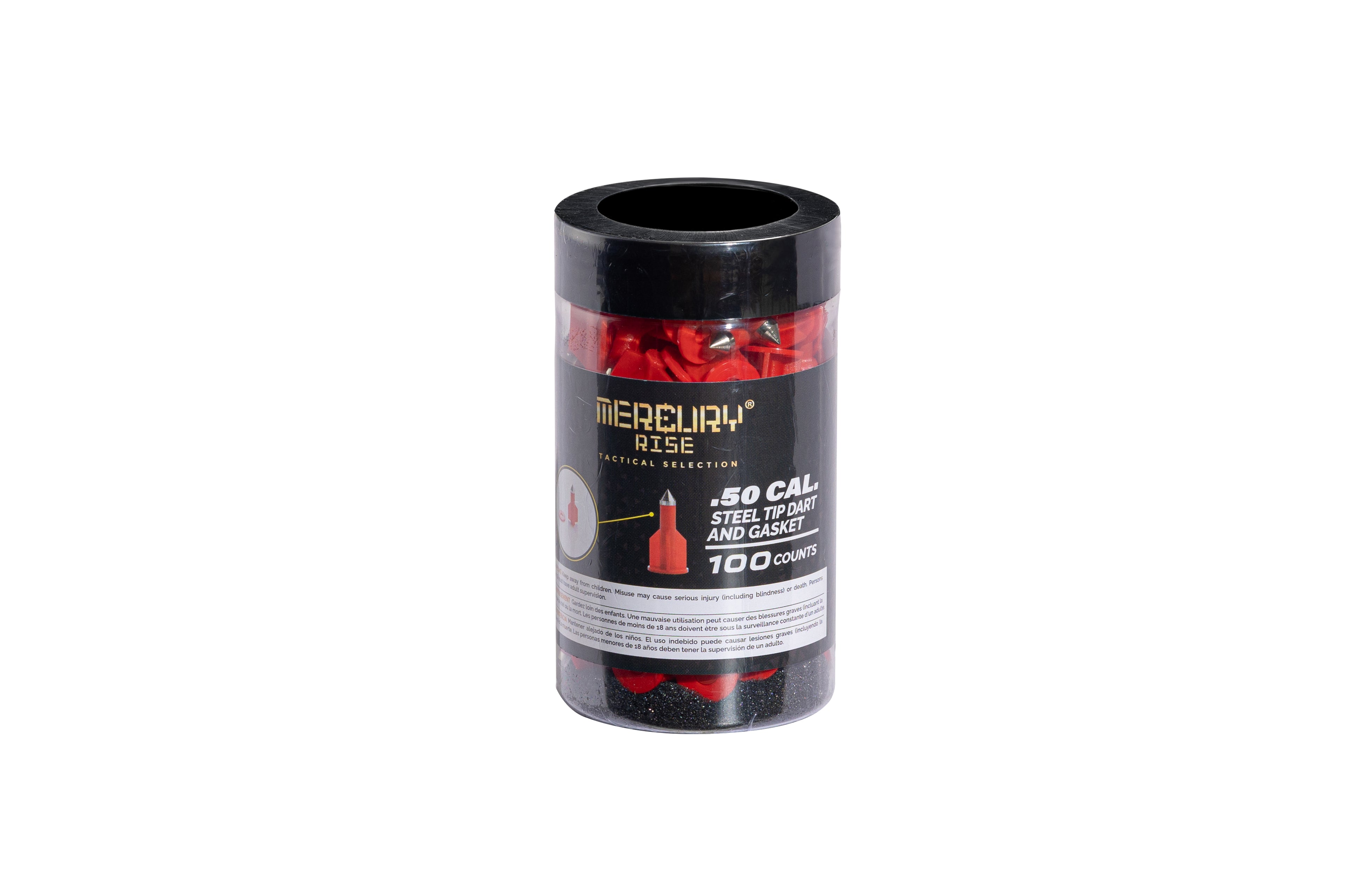 Mercury Rise Self Defense Steel Tip Dart and Gasket for Torpedo Revolver Pistol (100 Counts Per Jar)