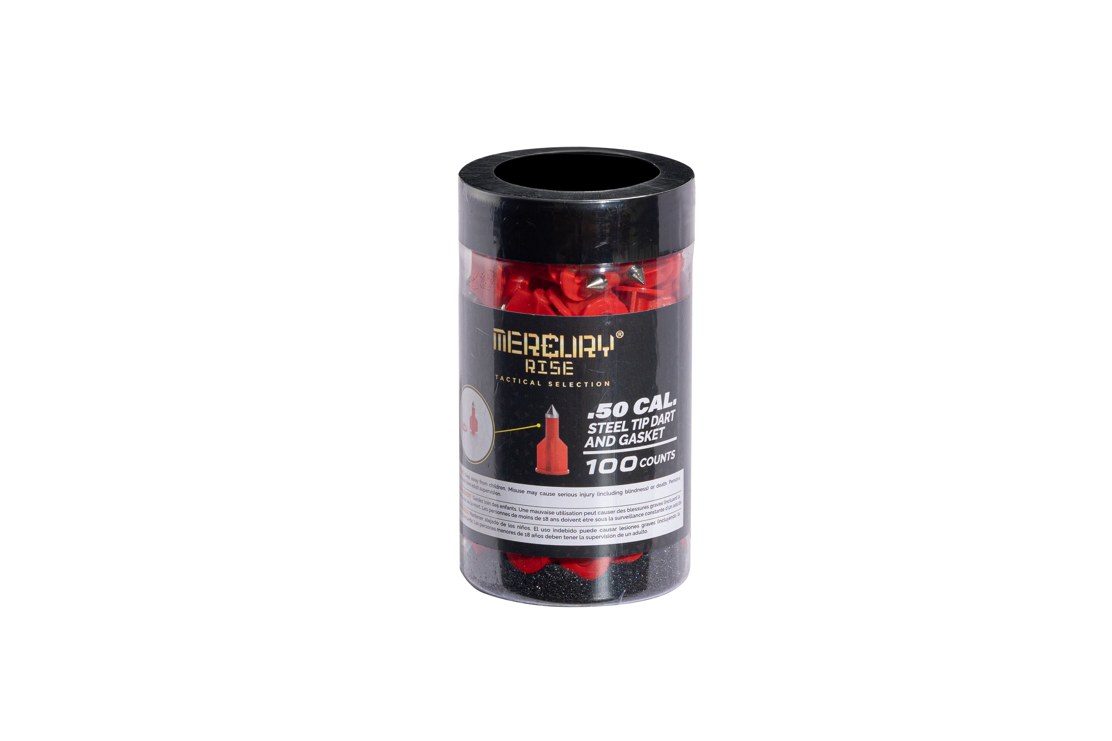 (Licensed Wholesaler) Mercury Rise Self Defense Steel Tip Dart and Gasket for Torpedo Revolver Pistol (100 Counts Per Jar)