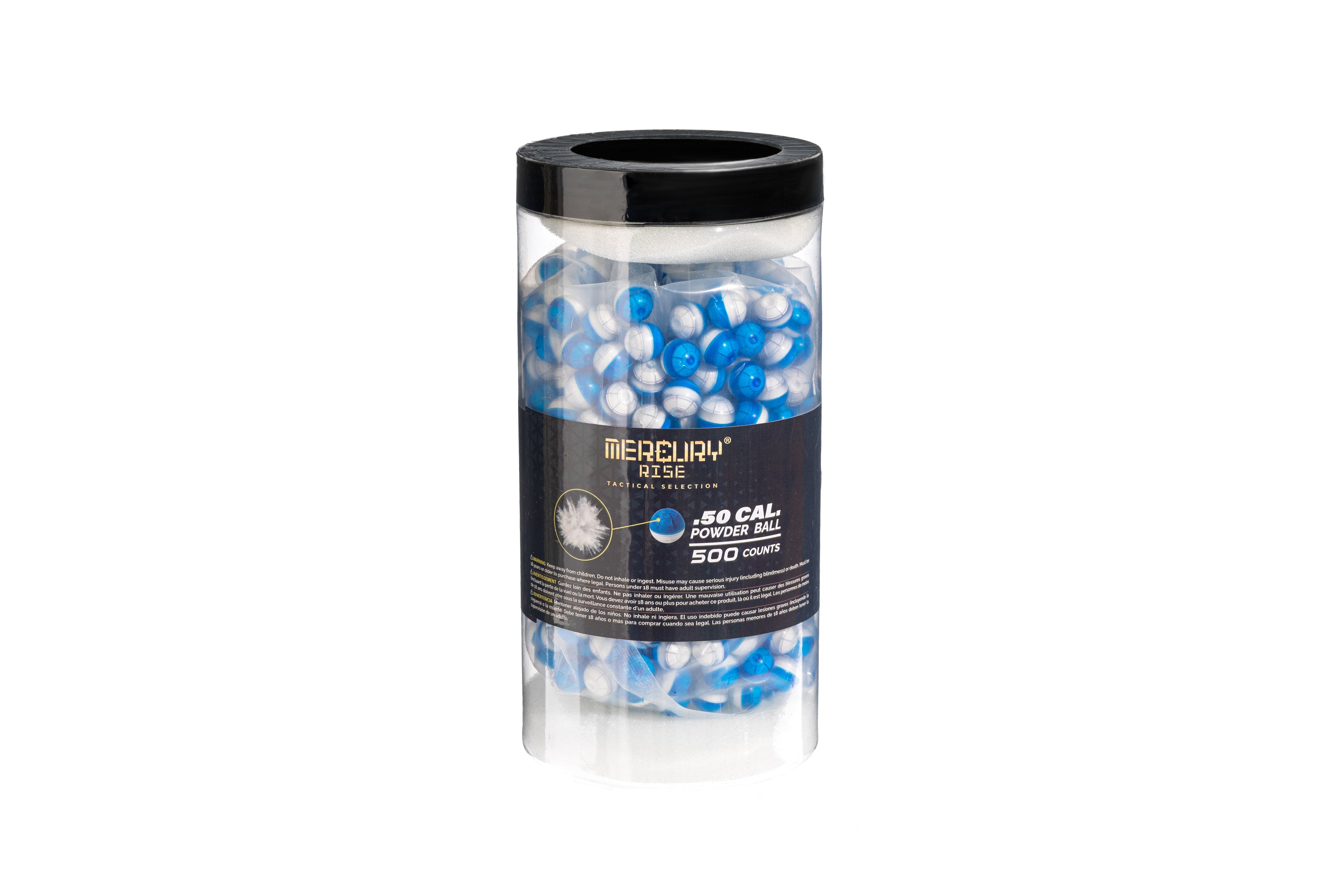 Mercury Rise Self Defense .50 Cal Powder Ball Ammo for Training Pistol Paintball Gun (500 Counts Per Jar)