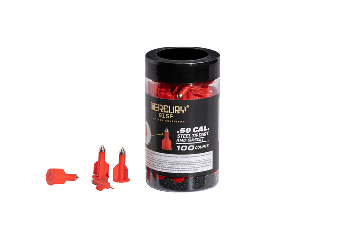 Mercury Rise Self Defense Steel Tip Dart and Gasket for Torpedo Revolver Pistol (100 Counts Per Jar)